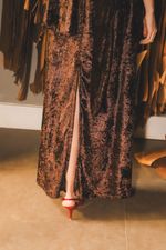 Vestido Carola Veludo Café