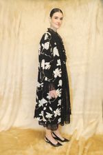 Kimono Mona Bordado Floral Preto