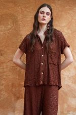 Camisa Renda Chocolate