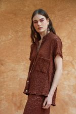 Camisa Renda Chocolate