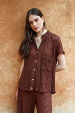 Camisa Renda Chocolate