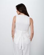Colete Alongado em 100% Linho | Proa - Off White