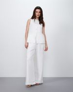 Colete Alongado em 100% Linho | Proa - Off White