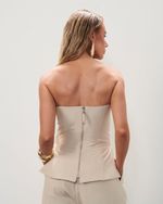 Corset Decote Reto | Pulso - Bege