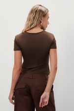 Blusa em Poliamida Manga Curta | Angra - Espresso