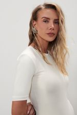 Body em Poliamida Meia Manga | Elipse - Off White