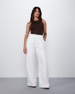 Calça Pantalona em 100% Linho | Vela - Off White
