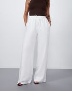 Calça Pantalona em 100% Linho | Vela - Off White