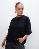 Blusa Ampla de Algodão Pima | Luna - Preto