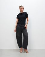 T-shirt em Algodão Pima | Flora - Preto