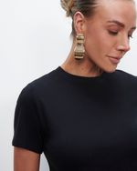 T-shirt em Algodão Pima | Flora - Preto