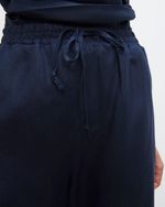 Calça Pantalona em 100% Linho | Vela - Marinho