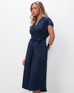 Vestido Chemise 100% Linho | Biarritz - Marinho