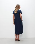 Vestido Chemise 100% Linho | Biarritz - Marinho