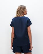 Blusa 100% Linho | Capri - Marinho