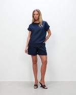 Blusa 100% Linho | Capri - Marinho