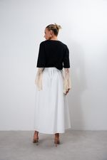 Saia Midi em Tricoline Paper | Positano - Branco