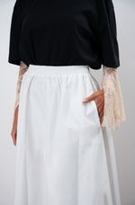 Saia Midi em Tricoline Paper | Positano - Branco