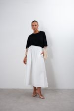 Saia Midi em Tricoline Paper | Positano - Branco