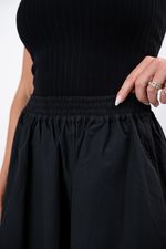 Saia Midi em Tricoline Paper | Positano - Preto
