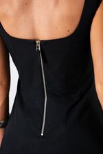 Vestido Midi em Tricoline | Riviera - Preto
