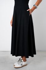 Vestido Midi em Tricoline | Riviera - Preto