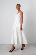 Vestido Midi em Tricoline | Riviera - Branco