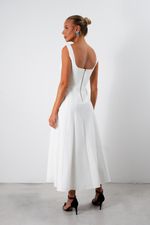 Vestido Midi em Tricoline | Riviera - Branco