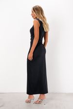Vestido em Poliamida Drapeado Assimétrico | Only - Preto