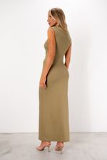 Vestido em Poliamida Drapeado Assimétrico | Only - Verde Sage