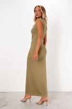Vestido em Poliamida Drapeado Assimétrico | Only - Verde Sage