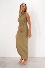 Vestido em Poliamida Drapeado Assimétrico | Only - Verde Sage