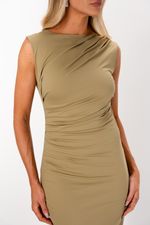 Vestido em Poliamida Drapeado Assimétrico | Only - Verde Sage