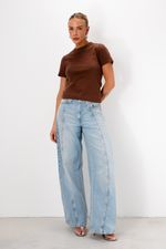 T-shirt em Algodão Pima | Flora - Marrom
