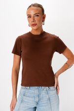T-shirt em Algodão Pima | Flora - Marrom