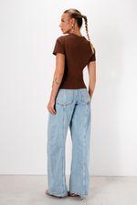 T-shirt em Algodão Pima | Flora - Marrom