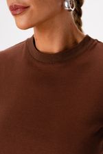 T-shirt em Algodão Pima | Flora - Marrom