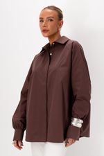 Camisa Oversized em Tricoline Paper | Absoluta - Marrom