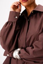 Camisa Oversized em Tricoline Paper | Absoluta - Marrom