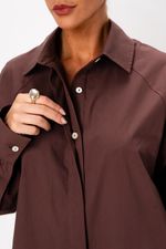 Camisa Oversized em Tricoline Paper | Absoluta - Marrom