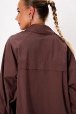 Camisa Oversized em Tricoline Paper | Absoluta - Marrom