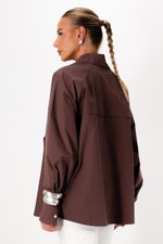 Camisa Oversized em Tricoline Paper | Absoluta - Marrom