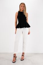 Blusa Estruturada Peplum | Motion - Preto
