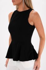 Blusa Estruturada Peplum | Motion - Preto