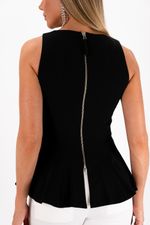Blusa Estruturada Peplum | Motion - Preto