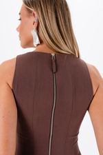 Blusa Estruturada Peplum | Motion - Marrom