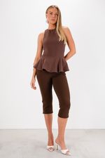 Blusa Estruturada Peplum | Motion - Marrom