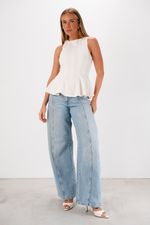 Blusa Estruturada Peplum | Motion - Vanilla