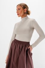 Blusa em Poliamida Manga Longa com Gola | Linha - Cerâmica