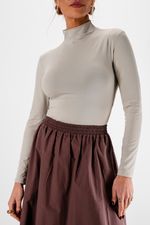 Blusa em Poliamida Manga Longa com Gola | Linha - Cerâmica